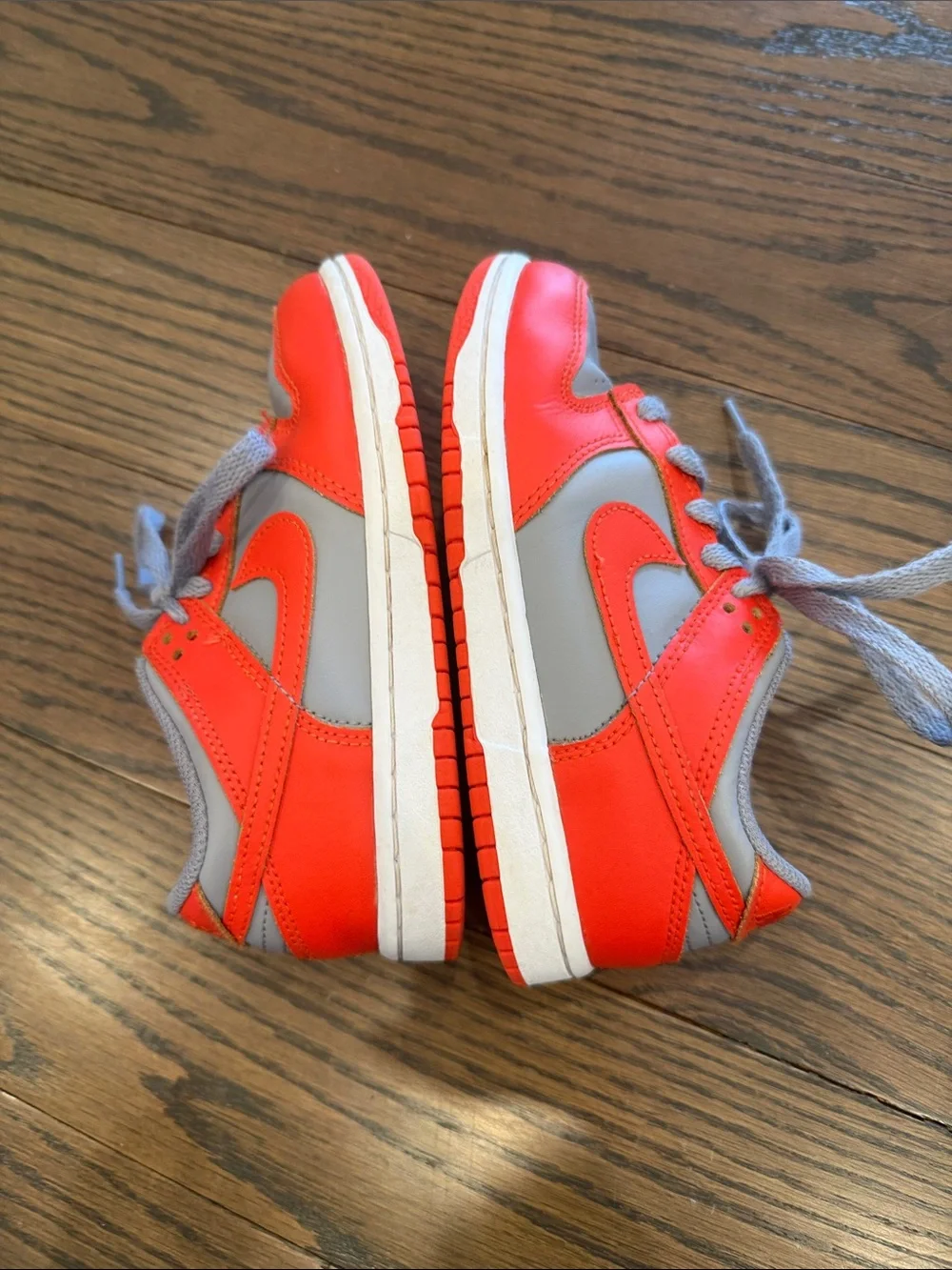 Nike Dunks Kids Orange and Gray Lace-Up Sneakers